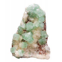 apophyllite verte sur stilbite et heulandite