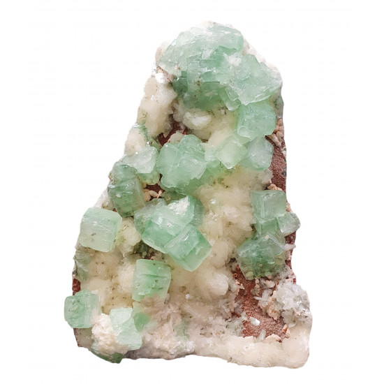 green apophyllite on stilbite and heulandite green apophyllite on stilbite and heulandite