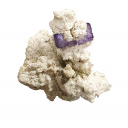 purple fluorite on mica