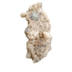 blue fluorite on calcite
