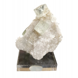 green fluorite on quartz