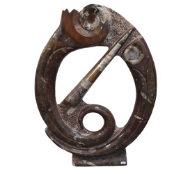 orthoceras and goniatite round sculptur