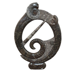 orthoceras and goniatite round sculptur