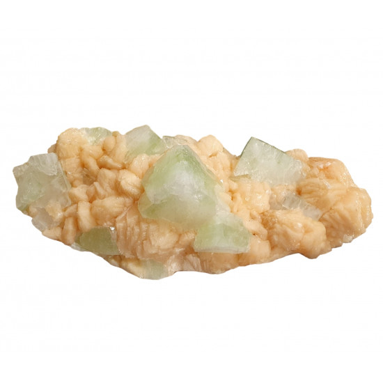 green apophyllite on stilbite