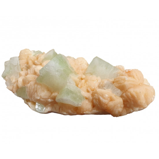 green apophyllite on stilbite