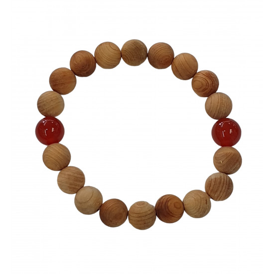 Carnelian and Wood Bracelet 10mm