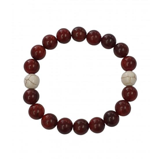 Wood and Howlite Bracelet 10mm