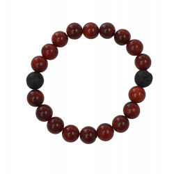 Lava Stone and Wood Bracelet 10mm