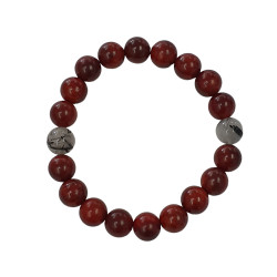 Tourmalated Quartz and Wood Bracelet 10mm