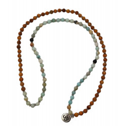 Andean opal and tibetan agate mala