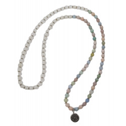 Bracelet mala morganite et selenite