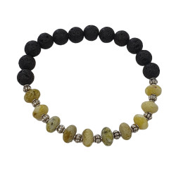 Lava Rock And Serpentine Bracelet 8mm