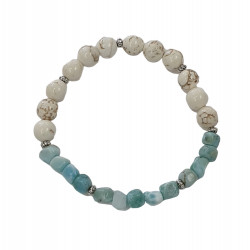 Howlite with larimar Bracelet 8mm