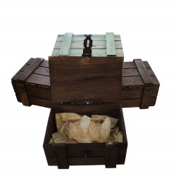 Gift wood box quartz crystal