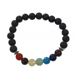 Lava Rock With 7 Chakras Bracelet 8mm