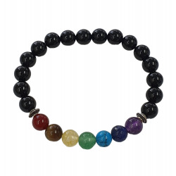 Onyx With 7 Chakras Bracelet 8mm