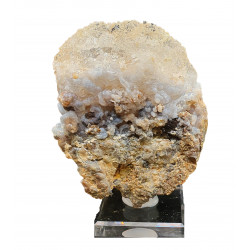 Opale hyalite sur calcédoine