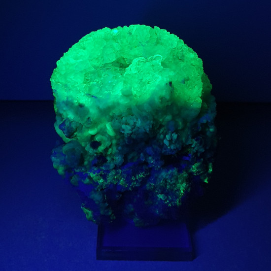 Opale hyalite sur calcédoine