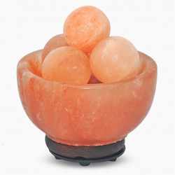 Fire Chunk Bowl salt Lamp with Massage Balls