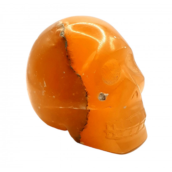 Skull orange calcite