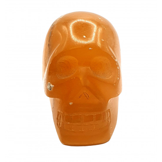 Skull orange calcite