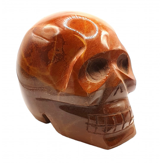Skull orange jasper