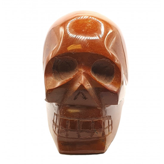 Skull orange jasper