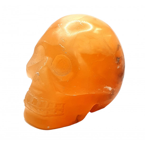 Skull orange calcite