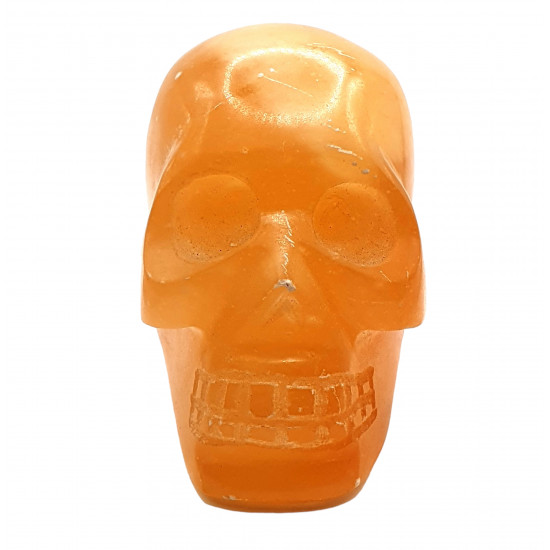 Skull orange calcite