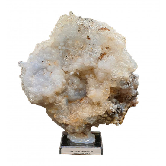 Opale hyalite sur calcédoine