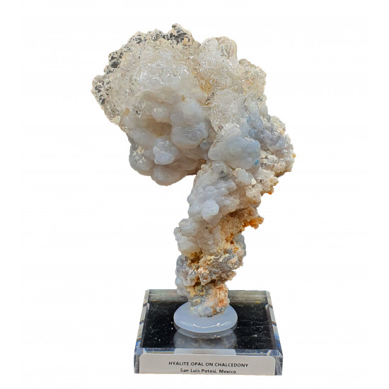 Opale hyalite sur calcédoine