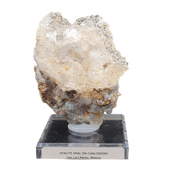 Hyalite opal on chalcedony