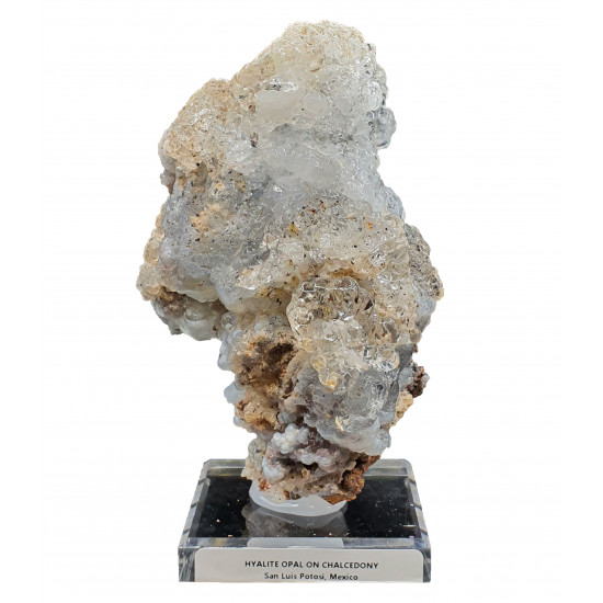 Hyalite opal on chalcedony