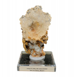 Opale hyalite sur calcédoine
