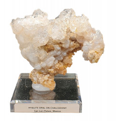 Hyalite opal on chalcedony