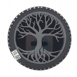 Disc plate tree life obsidian 8 cm 