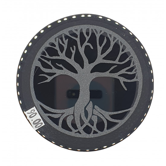 Disc plate tree life obsidian 8 cm 
