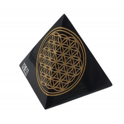 pyramid flower of life obsidian