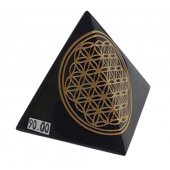 pyramide fleur de vie obsidienne