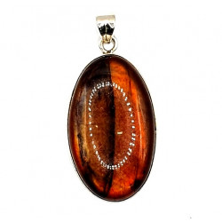 pendant irridiated labradorite brown silver