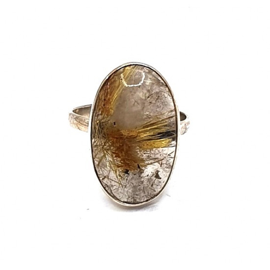 Ring rutilated quartz