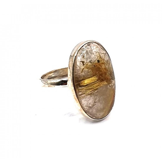 Ring rutilated quartz