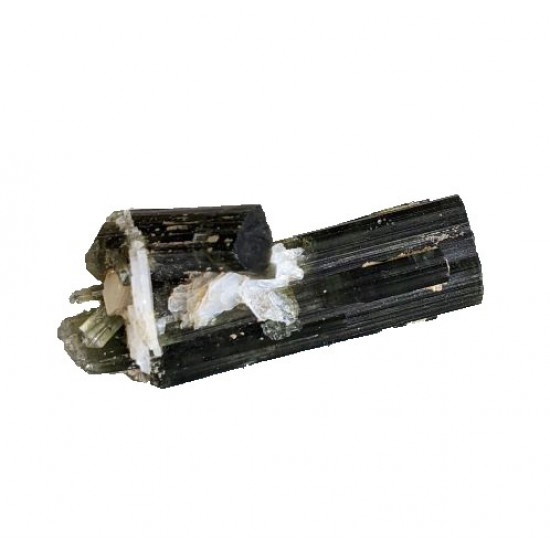 tourmaline verte sur quartz