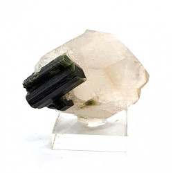 green tourmaline on quartz
