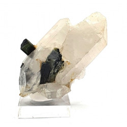 green tourmaline on quartz