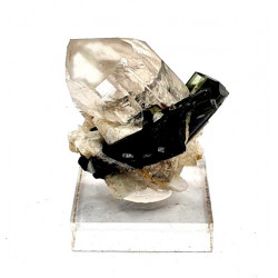 green tourmaline on quartz
