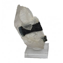 green tourmaline on quartz