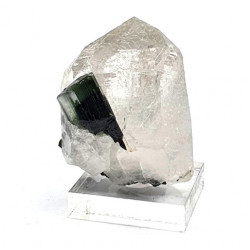 green tourmaline on quartz