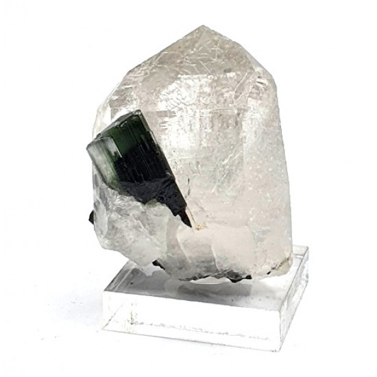 tourmaline verte sur quartz