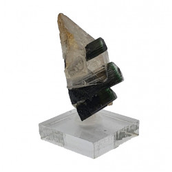 green tourmaline on quartz